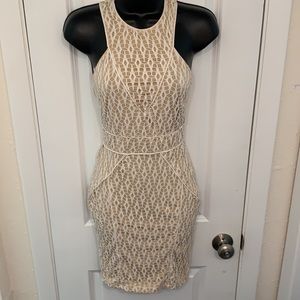 Bebe Addiction White/Nude Dress Size XS
